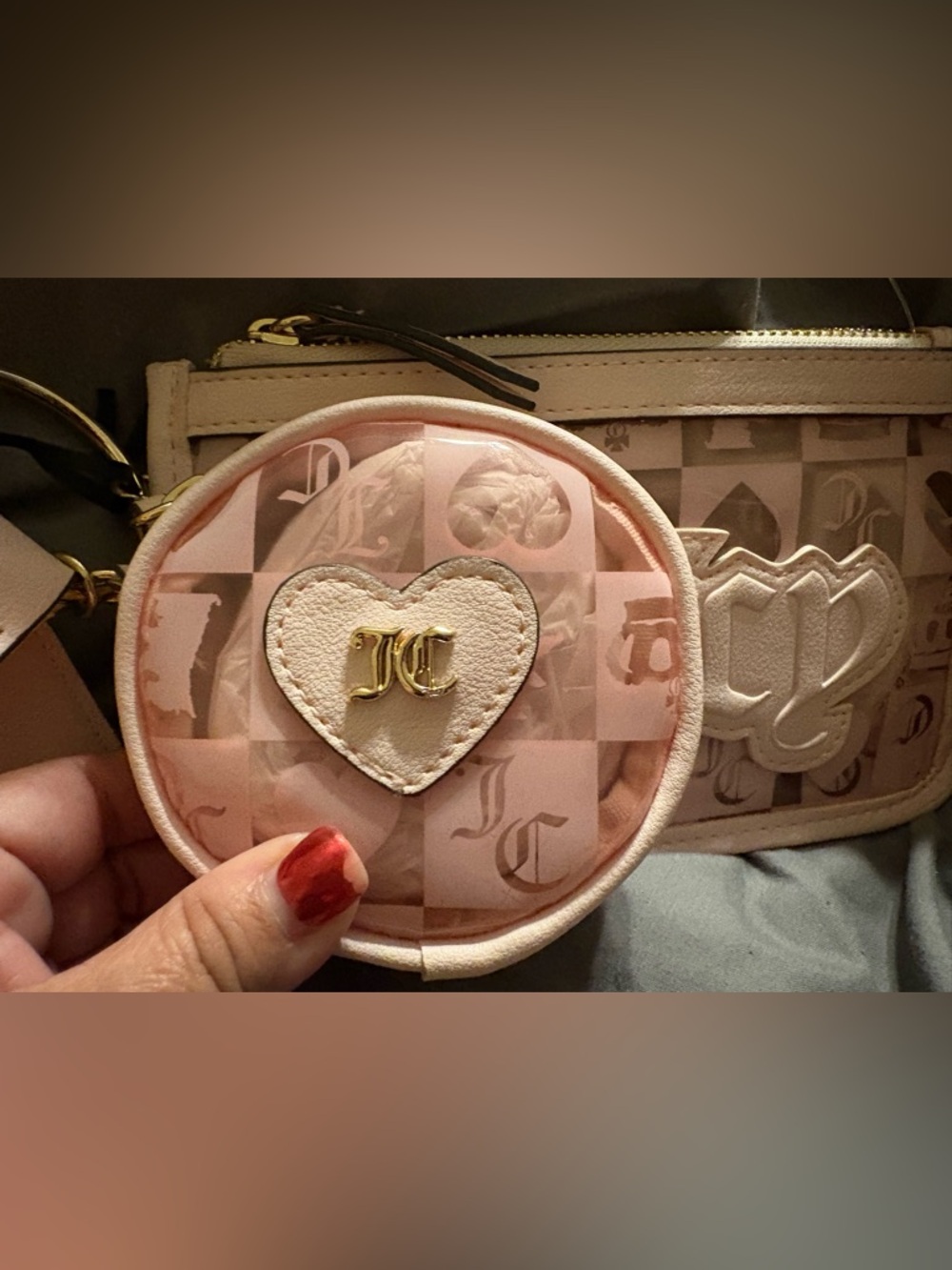 Juicy Couture Blush Pink 3 pc Pouch/Wristlet NWT - Picture 3 of 5